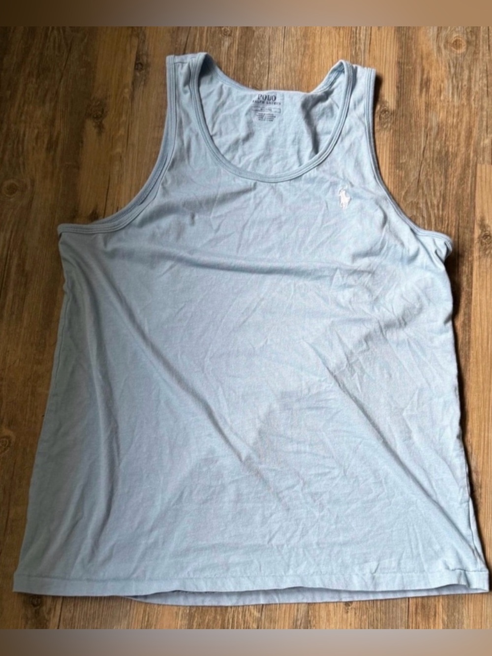 Polo Ralph Lauren Men’s Washed Jersey Tank Top Light Blue Size Medium